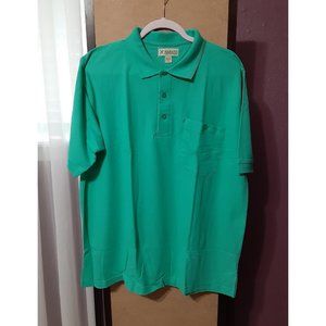 NEW Haband Short Sleeve Polo Shirt XL 60% Cotton 40% Polyester Teal Turq…